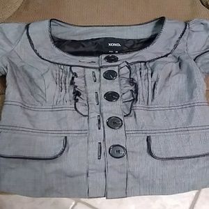 Gray button up jacket
